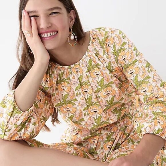 J Crew Smocked Waist Mini Dress in Liberty® Butterfield Poppy Fabric NWT - Picture 14 of 15